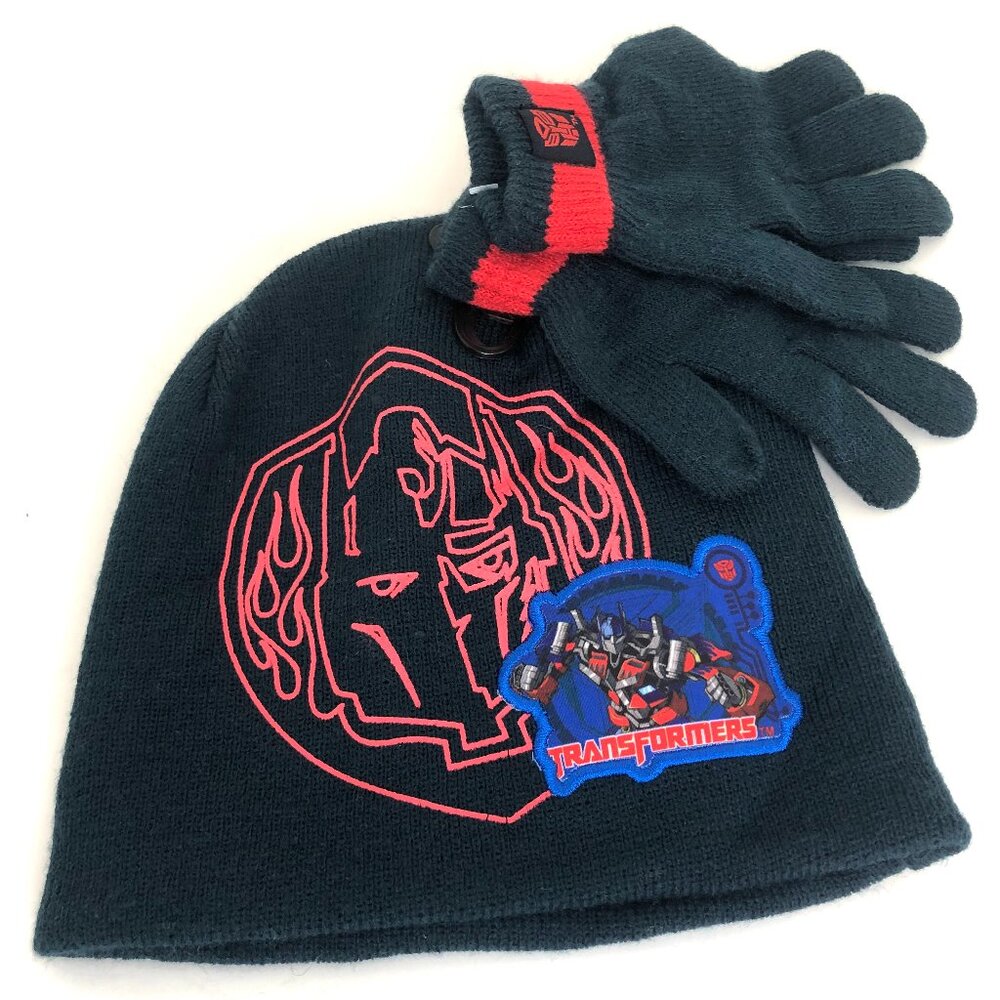 Transformers 2011 Optimus Prime Beanie and Gloves Set - NEW